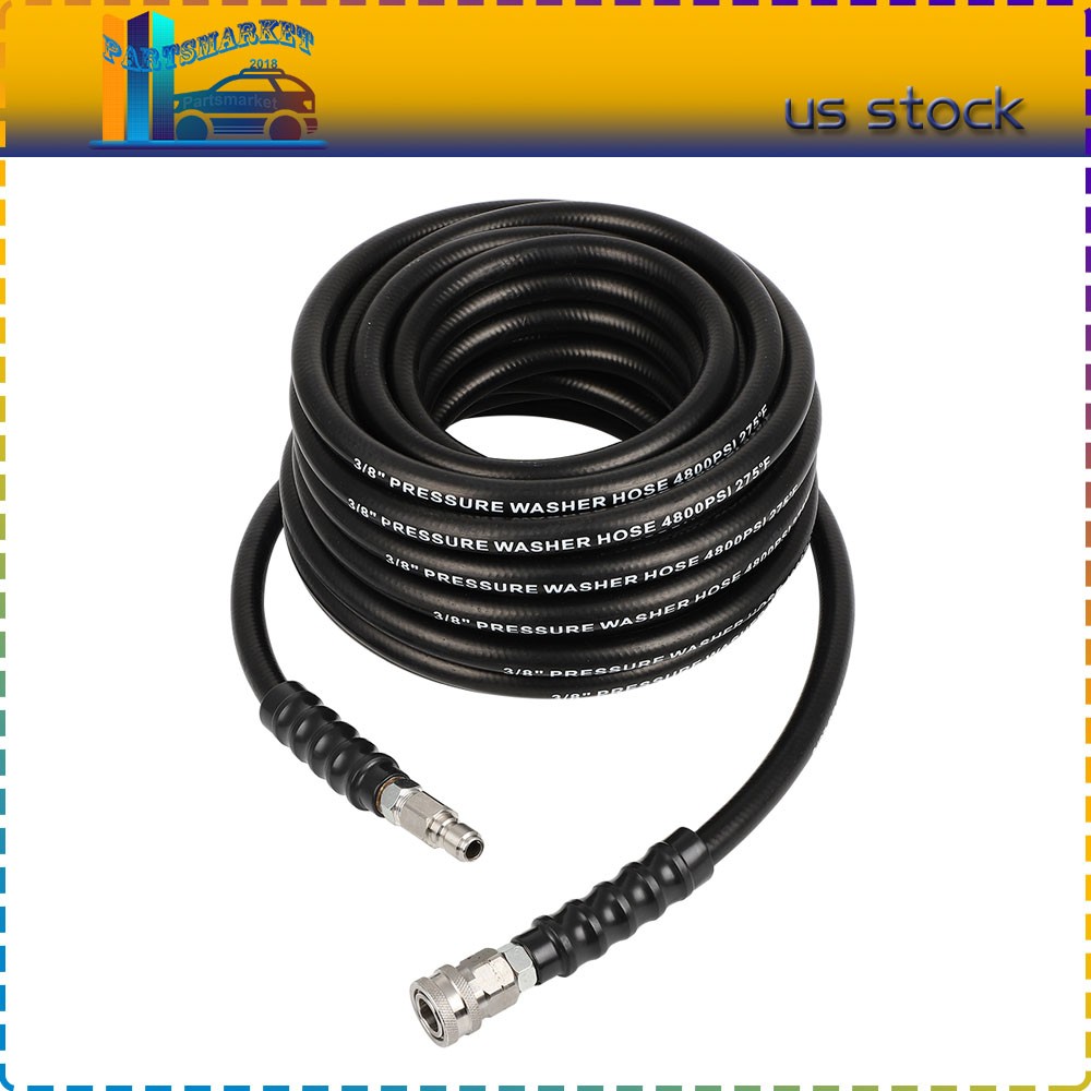 50FT 3/8″ Hot Water Pressure Washer Hose 4800 psi Rubber Power Washer Hose