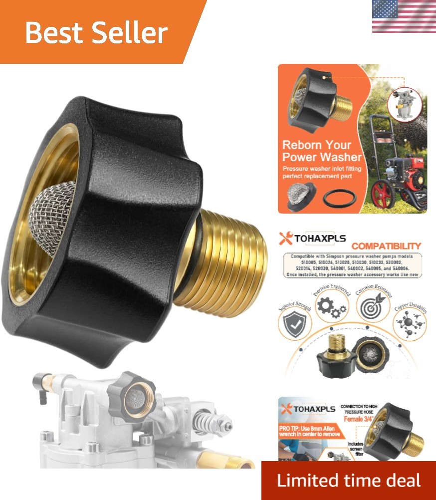 7112362 High-Quality Water Inlet Fitting for Simpson Pressure Washers – 3000 PSI