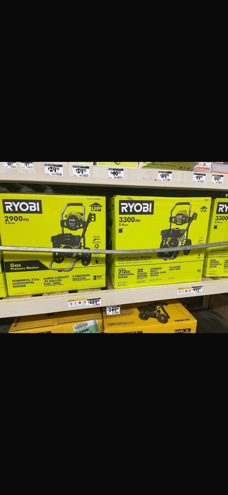 RYOBI 3300 PSI 2.4 GPM Gas Pressure Washer 212cc Soap Tank Hose Gun