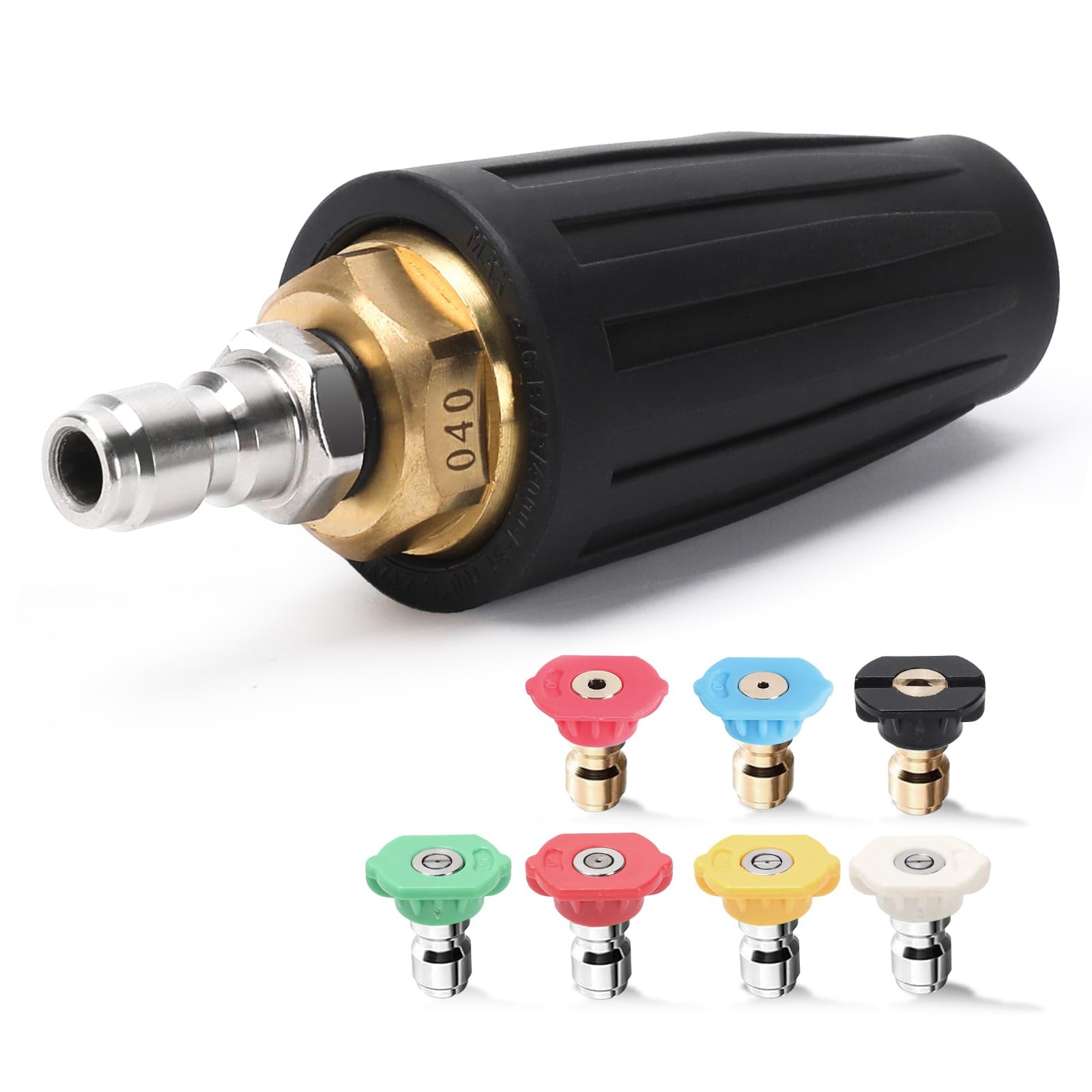 4000 PSI Pressure Washer Turbo Nozzle Tips Kit wiht 7 Spray Nozzle Tips