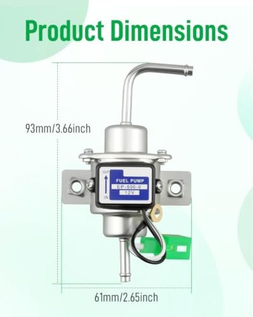 EP5000 12V Universal Low Pressure Electric Fuel Pump | 3-5 PSI 1/4″ Tubing,