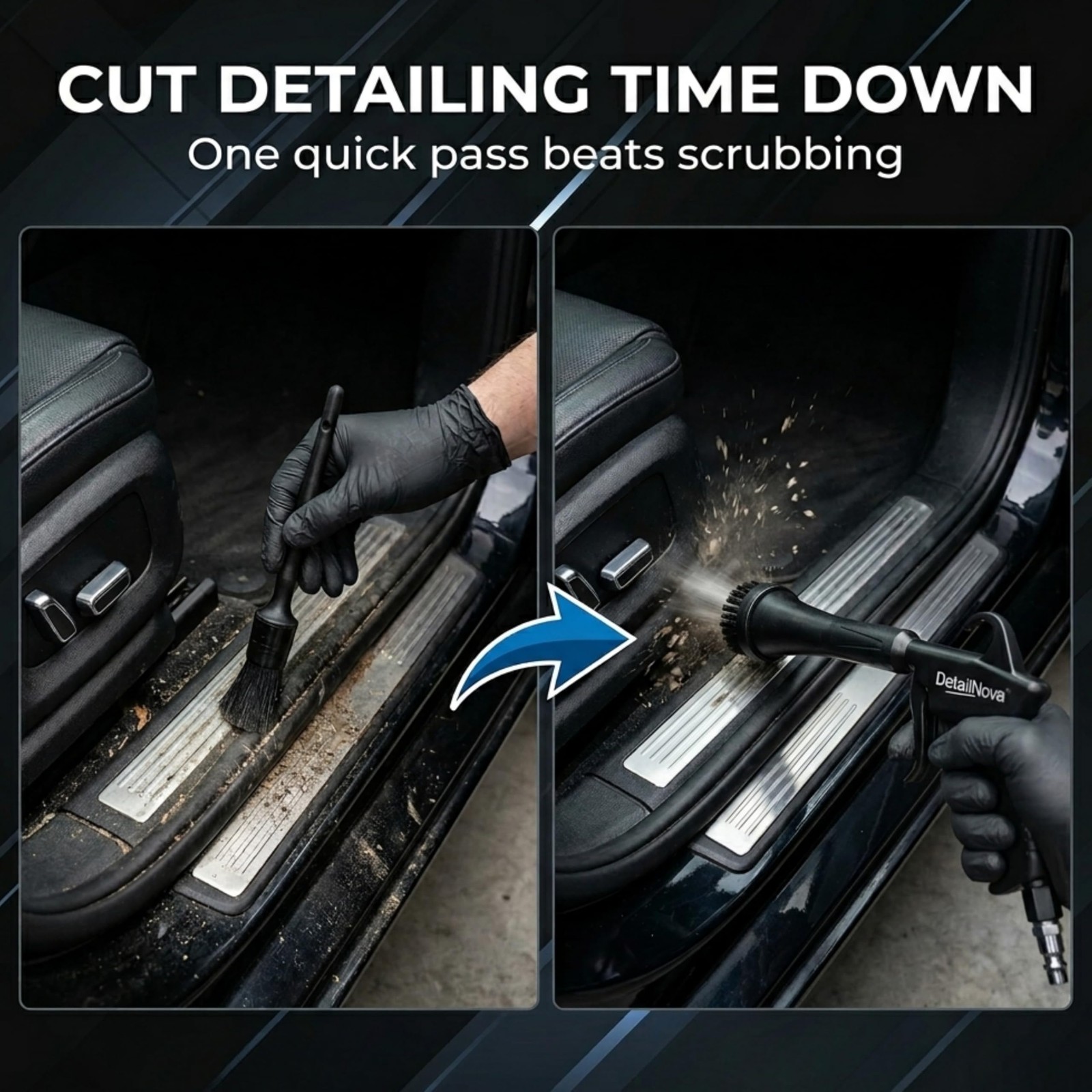 DetailNova Air Blow Gun for Car Detailing – Durable Tornado Black
