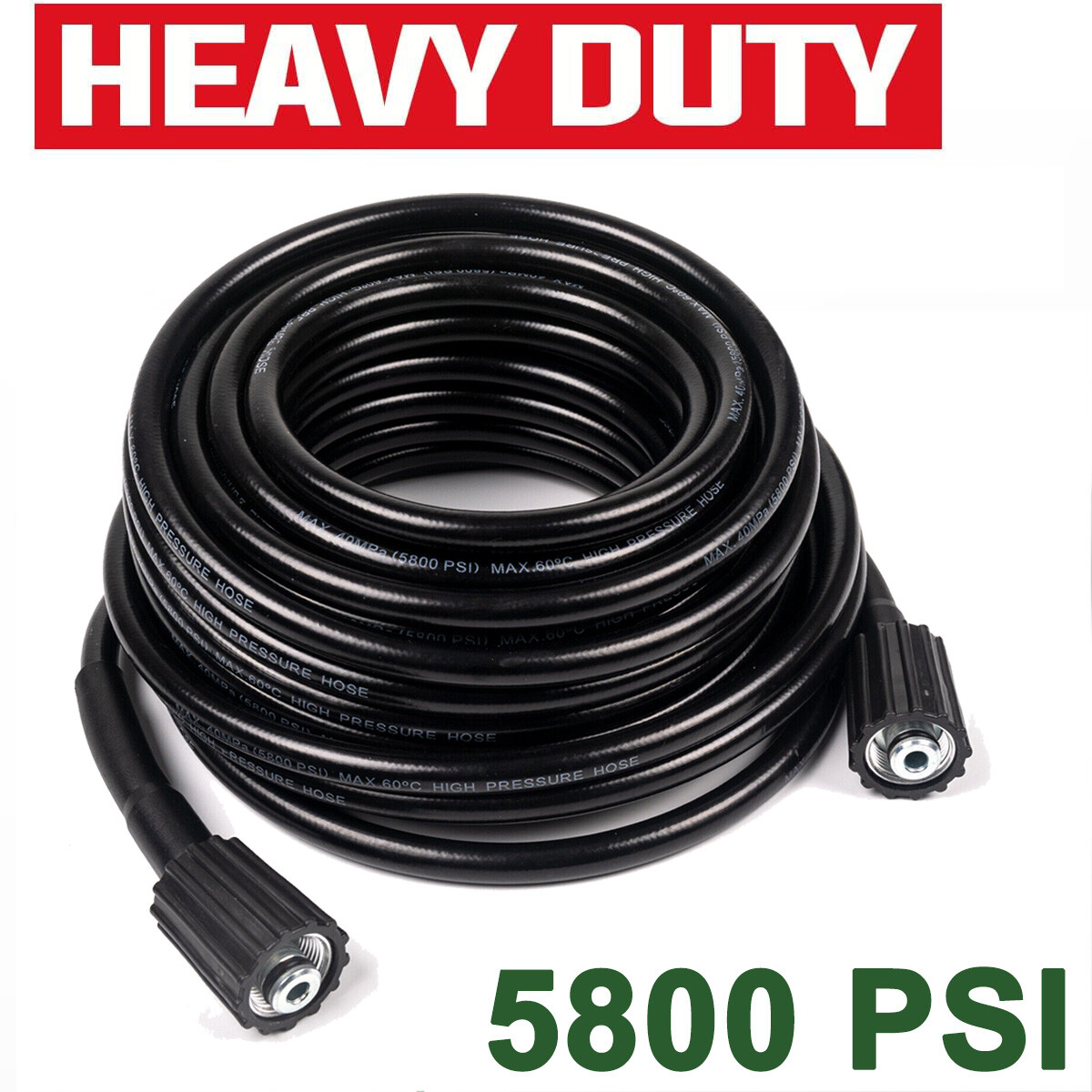 5800PSI High Pressure Washer Hose M22-14mm Power Washer Extension Hose 50FT