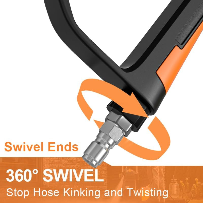 Pressure Washer Gun Wand with 3/8″ Swivel Plug & M22-14/15Mm Fitting & 5 Nozzle