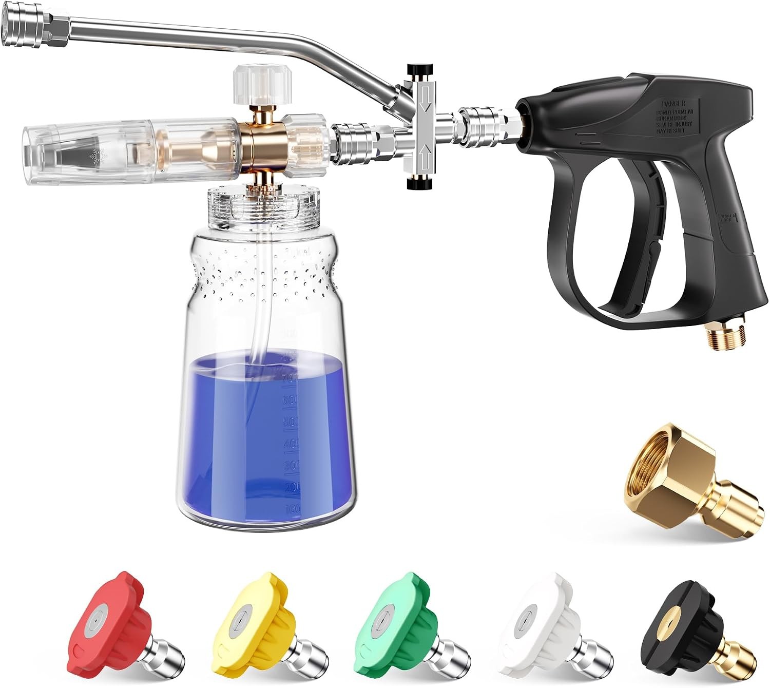 1000-3000 PSI Short Pressure Washer Gun with Foam Cannon, 1/4 Inch Quick Connect