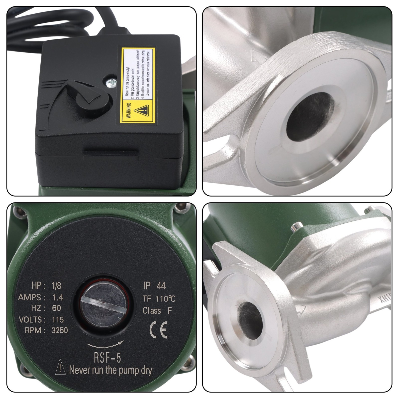 1/8 HP 115V 3250RPM 10GPM 150PSI, Water Circulation Pump 009-SF5