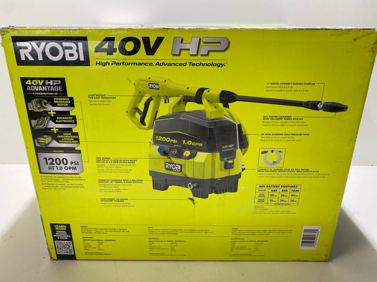 RYOBI PRESSURE WASHER RY40HPPW12B NIB (P32011615)