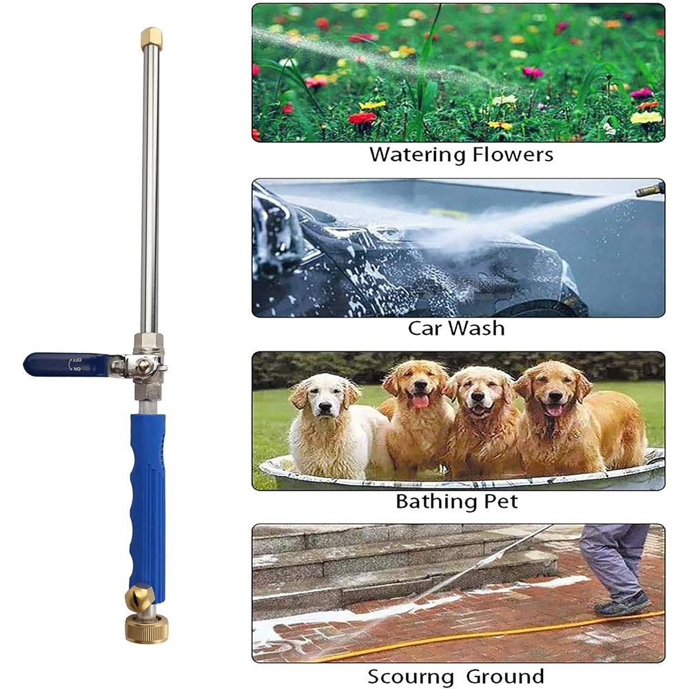 Spray Gun Extension Wand Dual Nozzles 3/4 Inch US Garden Hose Home Cleaning Tool