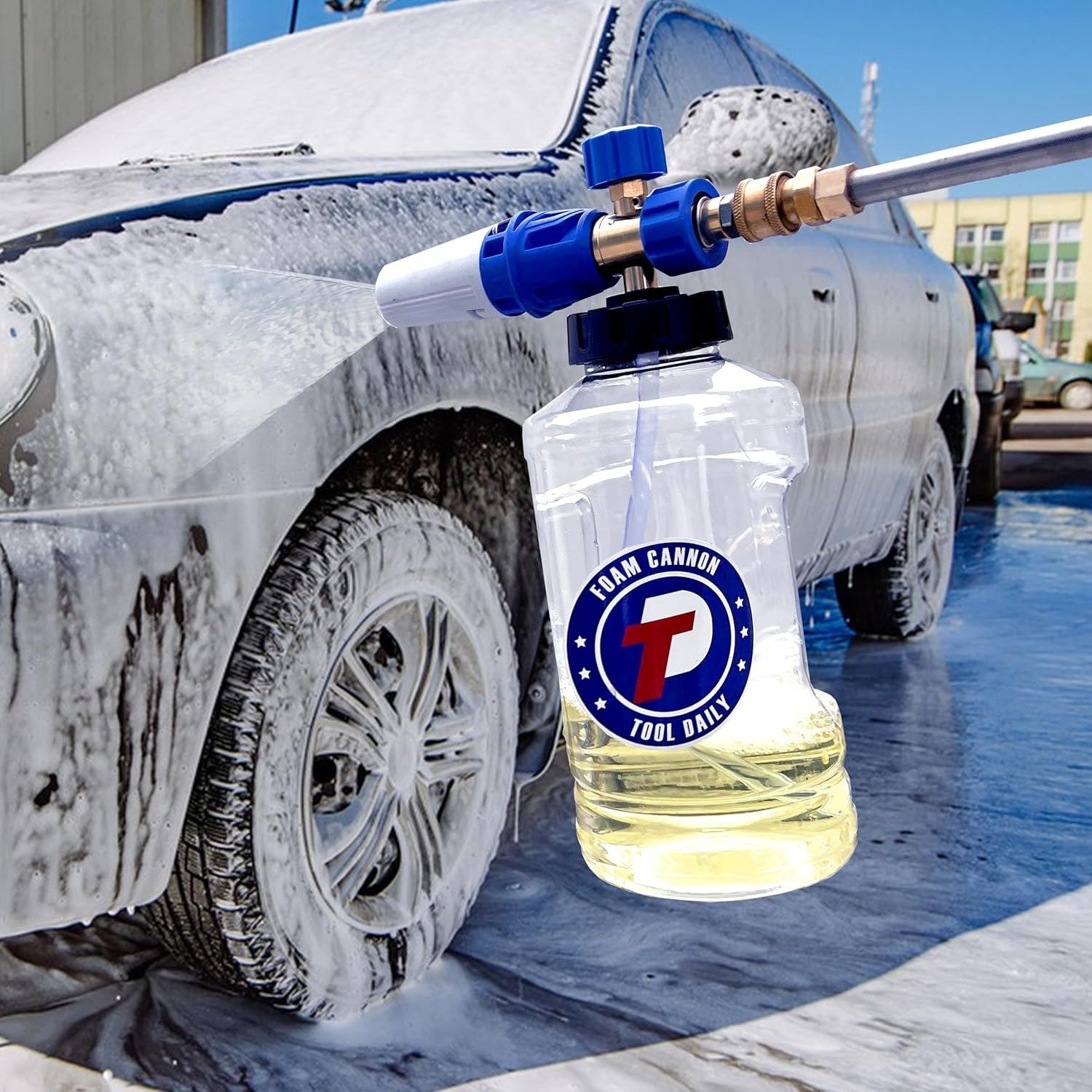 Efficient Snow Foam Lance with 1.5L Bottle & Extra Nozzle for Optimal Cleaning