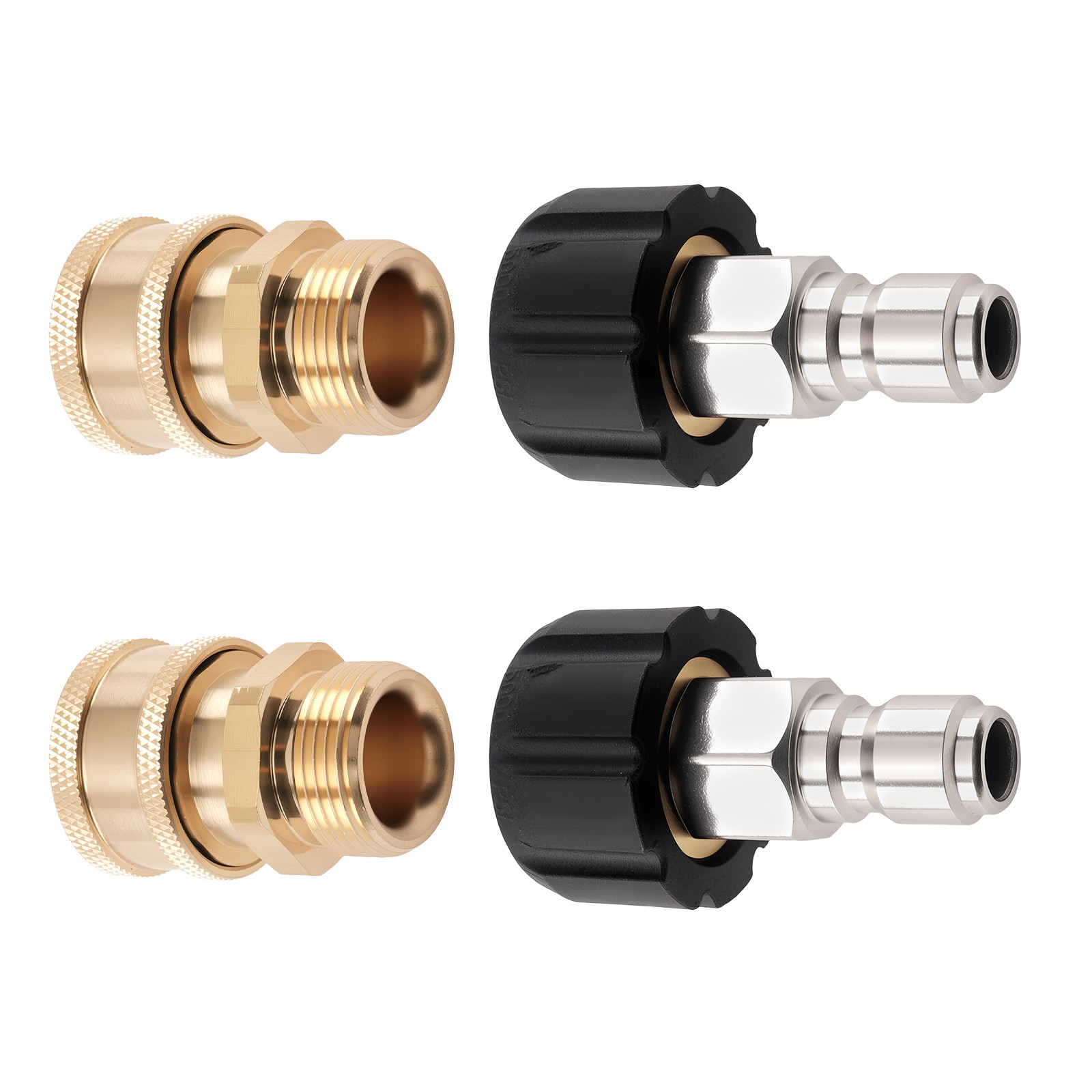 4x M22-14mm to 3/8” Quick Connect Pressure Washer Adapter M22 Swivel 5000PSI