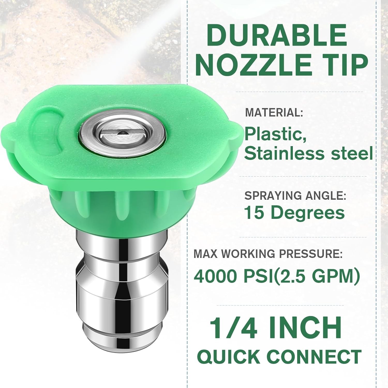 Elegant Green 20-Pack Quick Connect Nozzle Tips for 4000 PSI Pressure Washers