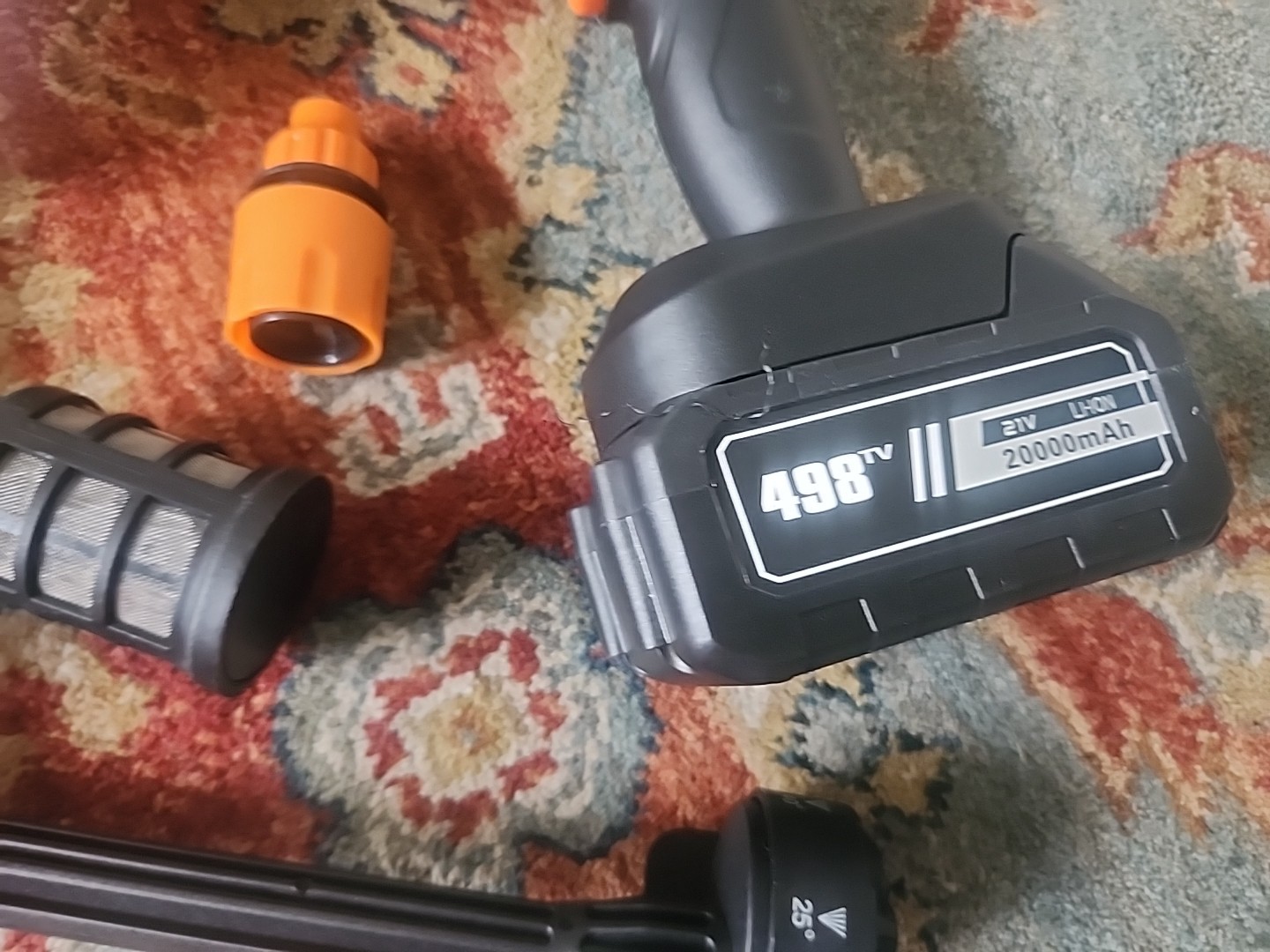 Muzisst Cordless Pressure Washer, 21V Portable Power Washer with 6-in-1 Nozzle,