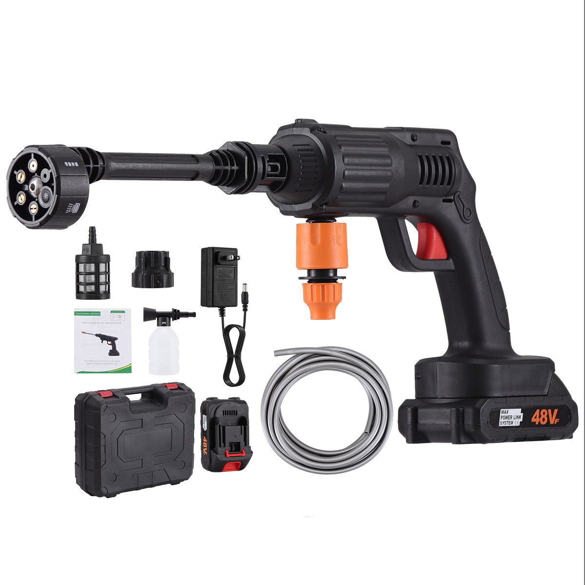 Portable Cordless Electric High Pressure Water Spray Gun Car Washer Cleaner Tool