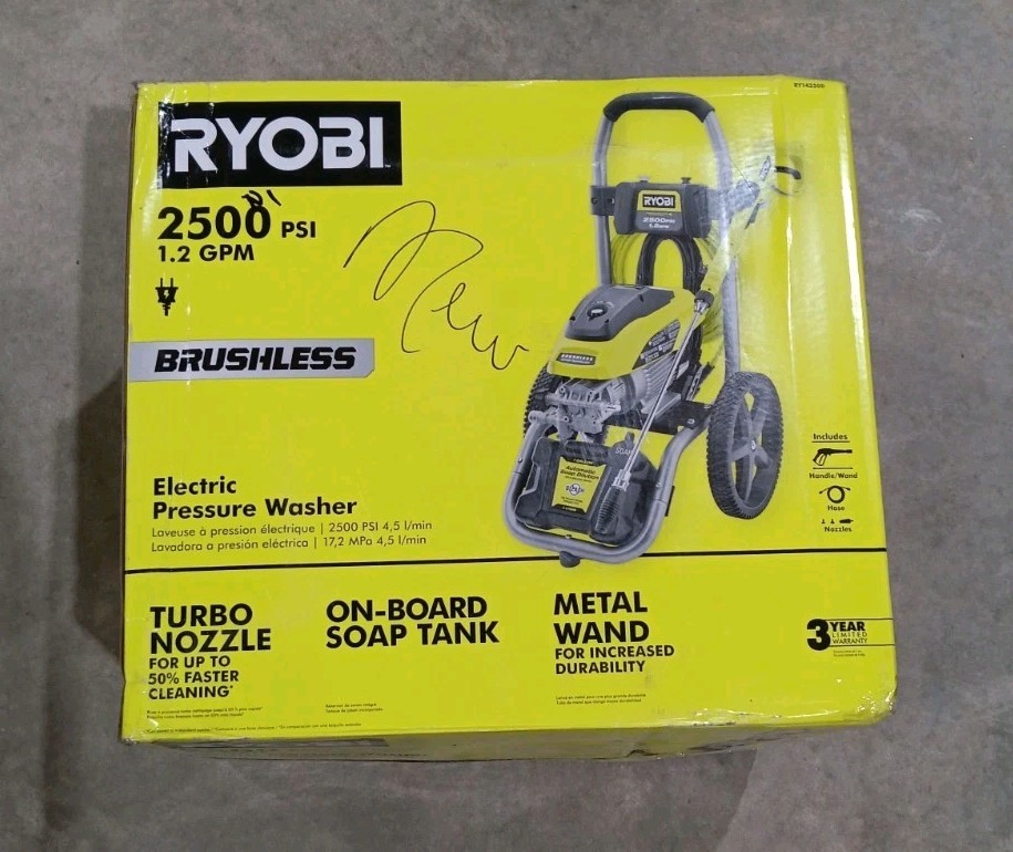 RYOBI 2500 PSI 1.2 GPM High Performance Cold Water Electric Pressure Washer- NEW