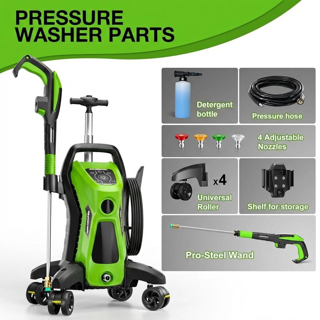 5000PSI 2.4GPM Electric Pressure Washer, 15 Level Adjustable Touch Screen