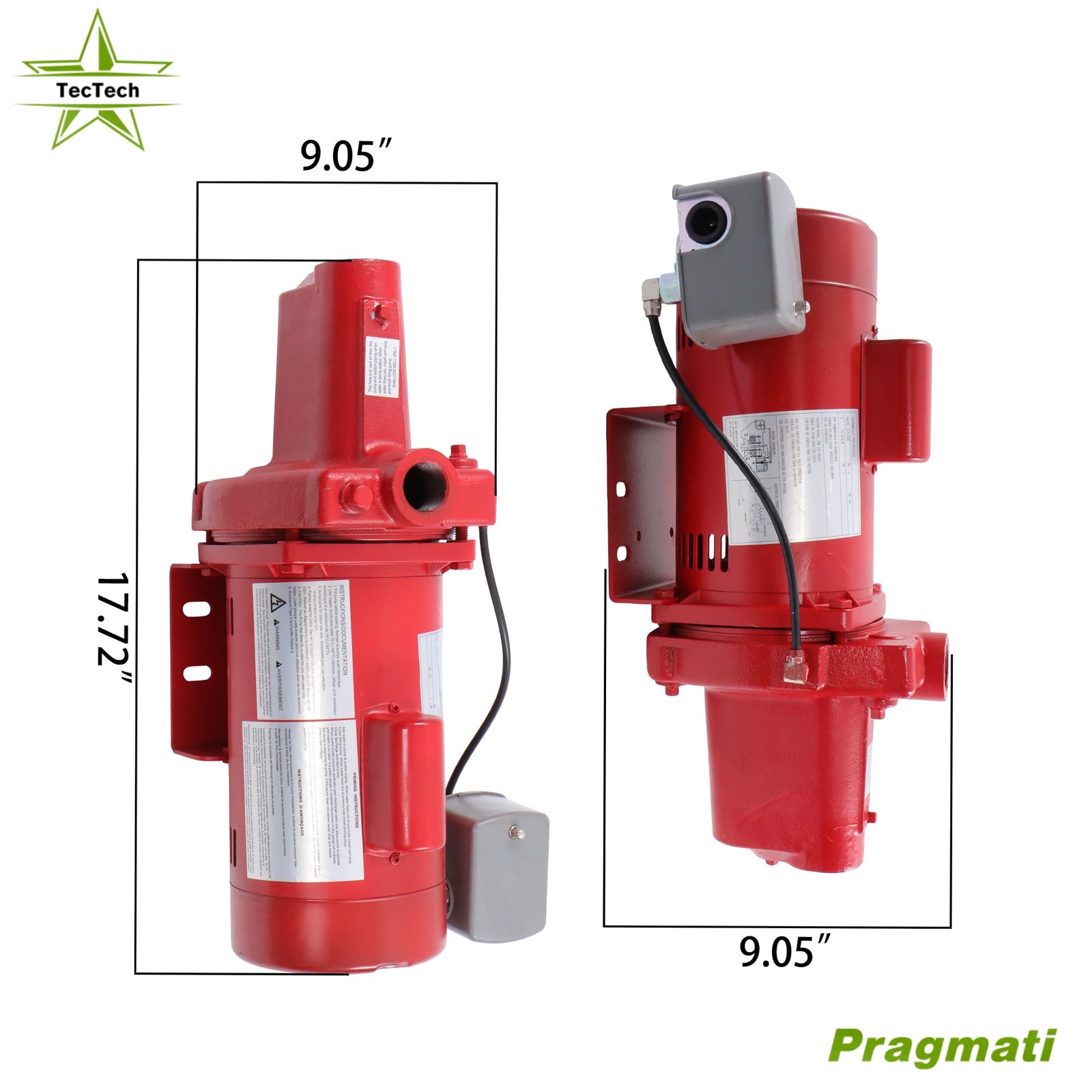 1 HP 23 GPM Dual Voltage Red 115/230 Volt Cast Iron Shallow Well Jet Pump 602208