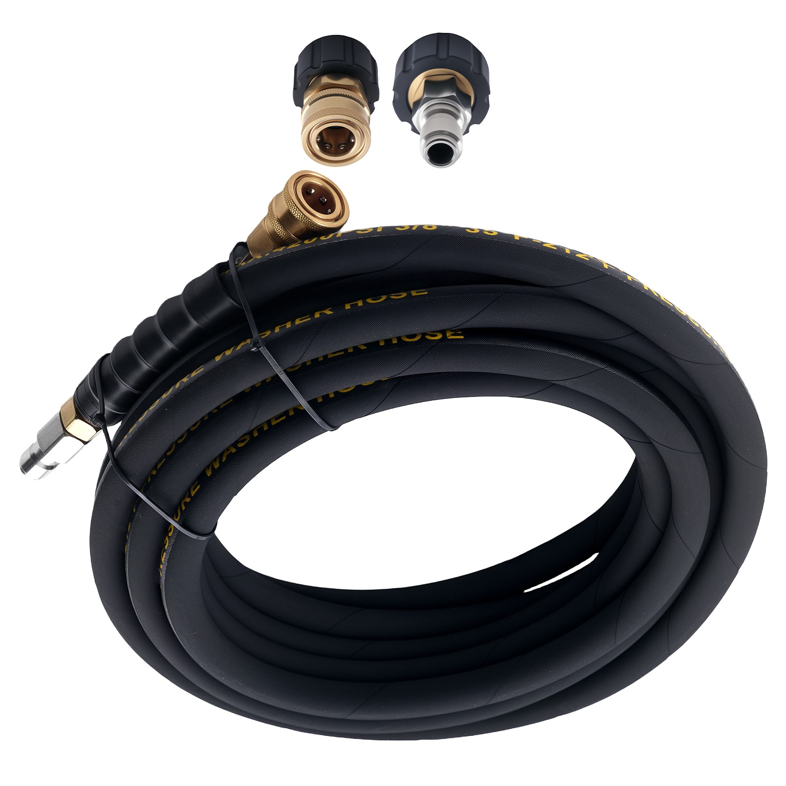 25FT 4200 PSI Pressure Washer Extension Hose 3/8″ QC Steel Wire Braided