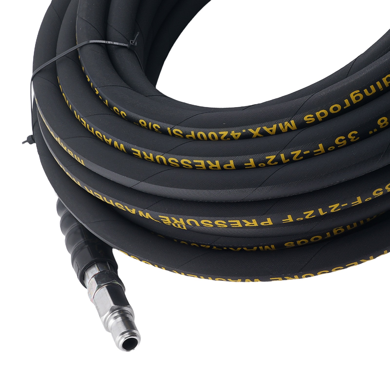 50 Feet Power Washing Hose 4200PSI Steel Wire Braid w/ M22 to 3/8″ Coupler