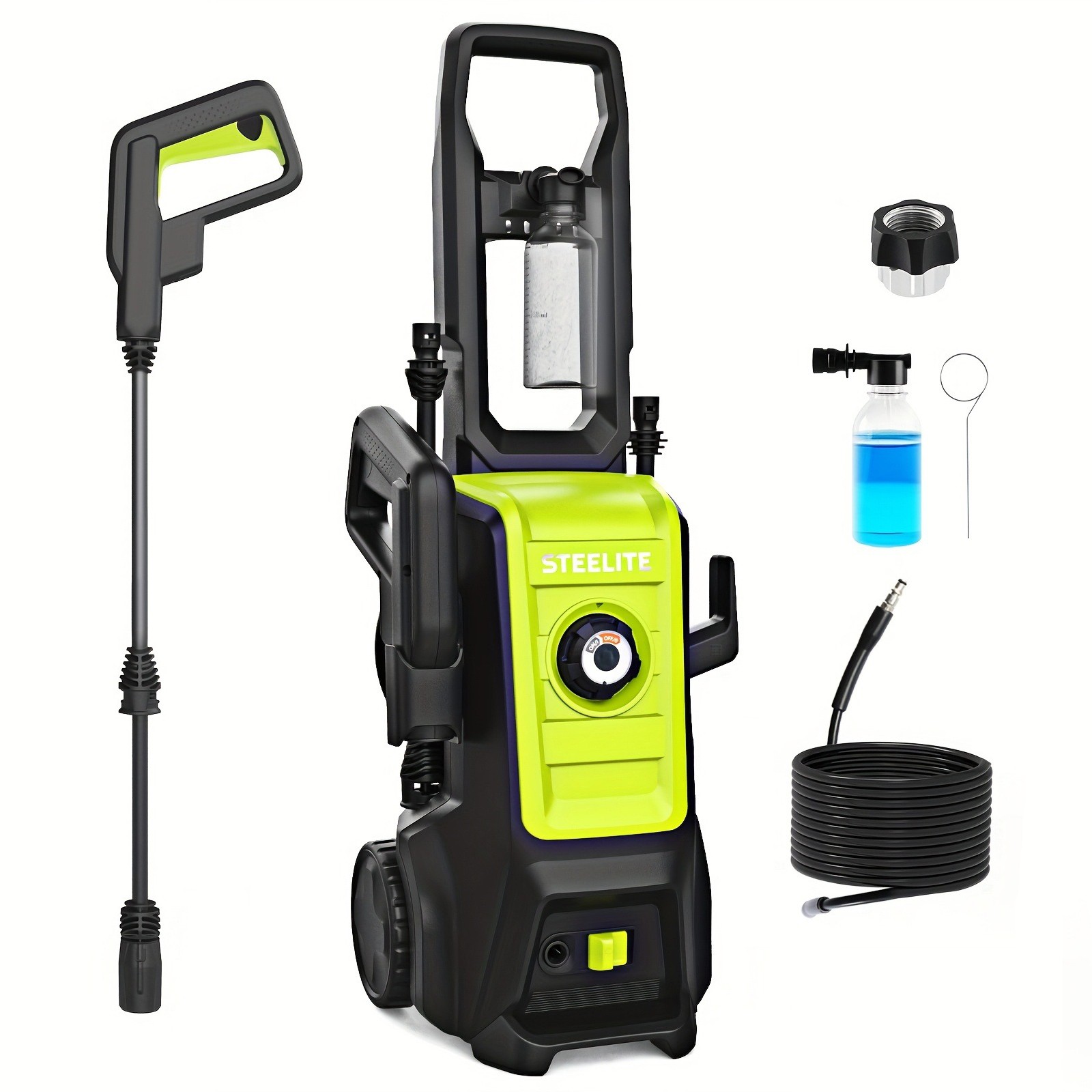 Steelite Electric Pressure Washer up to 3500PSI/2.25 GPM with Adjustable Nozzles