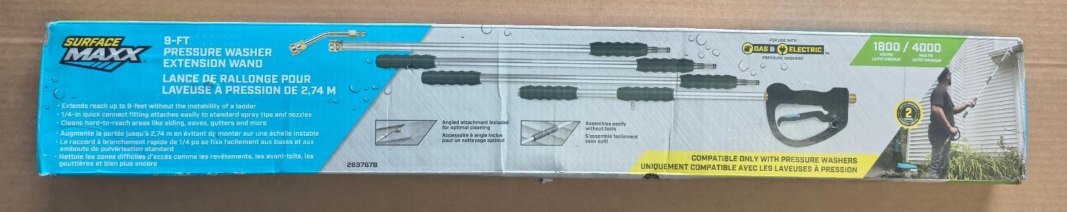 SurfaceMaxx 9-ft Pressure Washer Extension Wand # 2637678 Free US Shipping