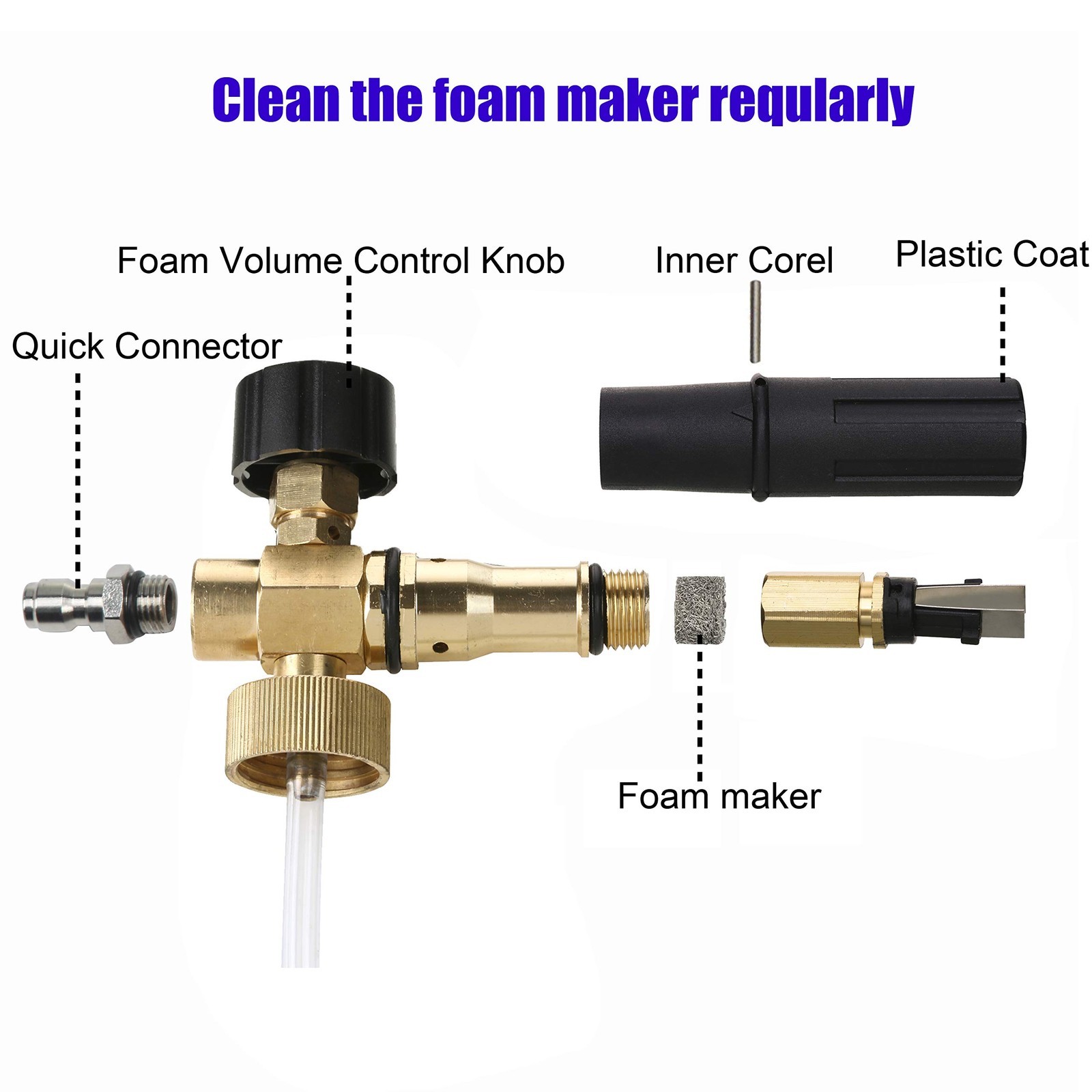 Foam Cannon With 1/4 Inch Quick Connector, 1 Liter, 5 Pressure Washer