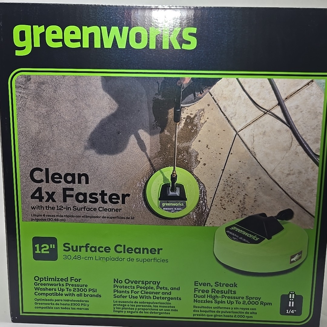 Greenworks 12″ Surface Cleaner For Electric Pressure Washer Max 2300 PSI