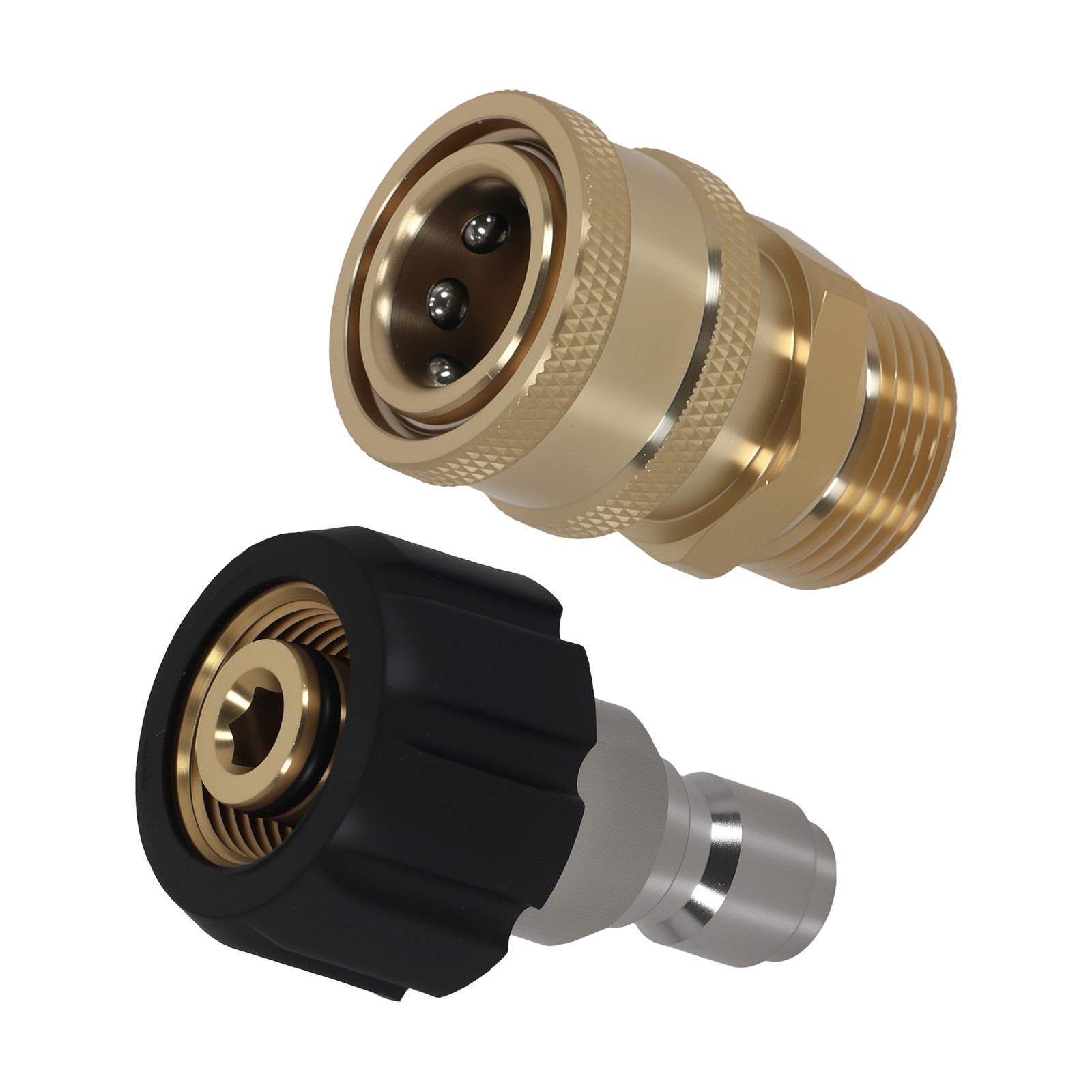 Brass M22-14mm to 3/8″ Quick Connect Adapter Pressure Washer Coupler 5000 PSI