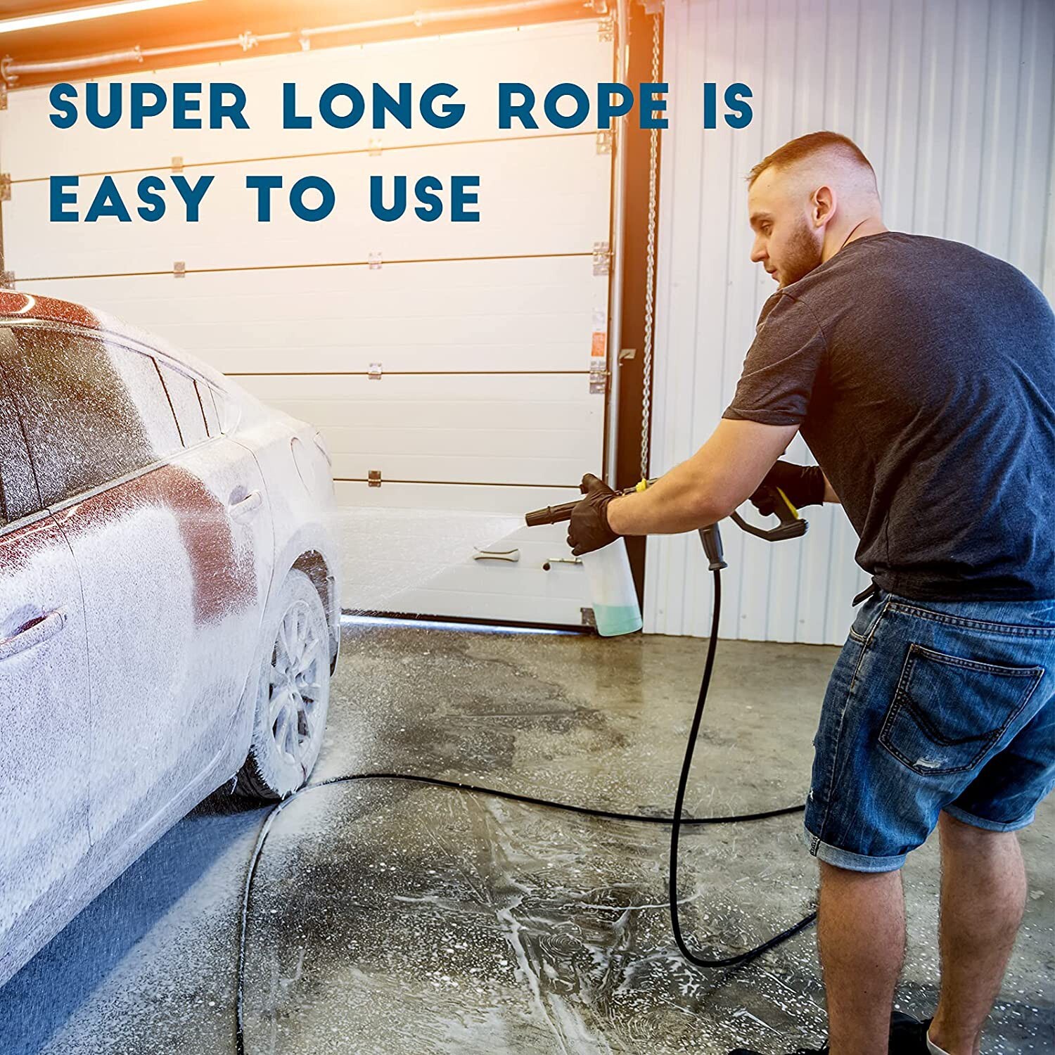 100 FT x 1/4″ 5800 MAX PSI Pressure Washer Replacement Extension Hose 3/8 IN QC