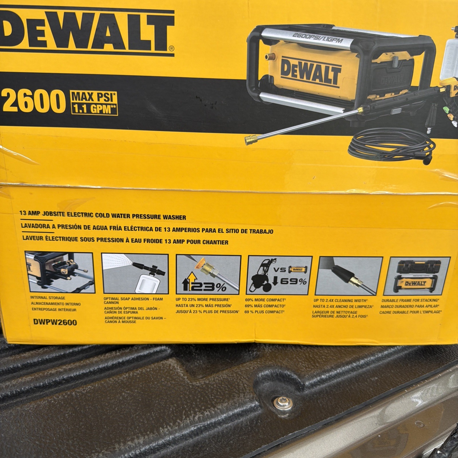 DEWALT 2600 PSI 1.1 GPM Cold Water Electric Pressure Washer