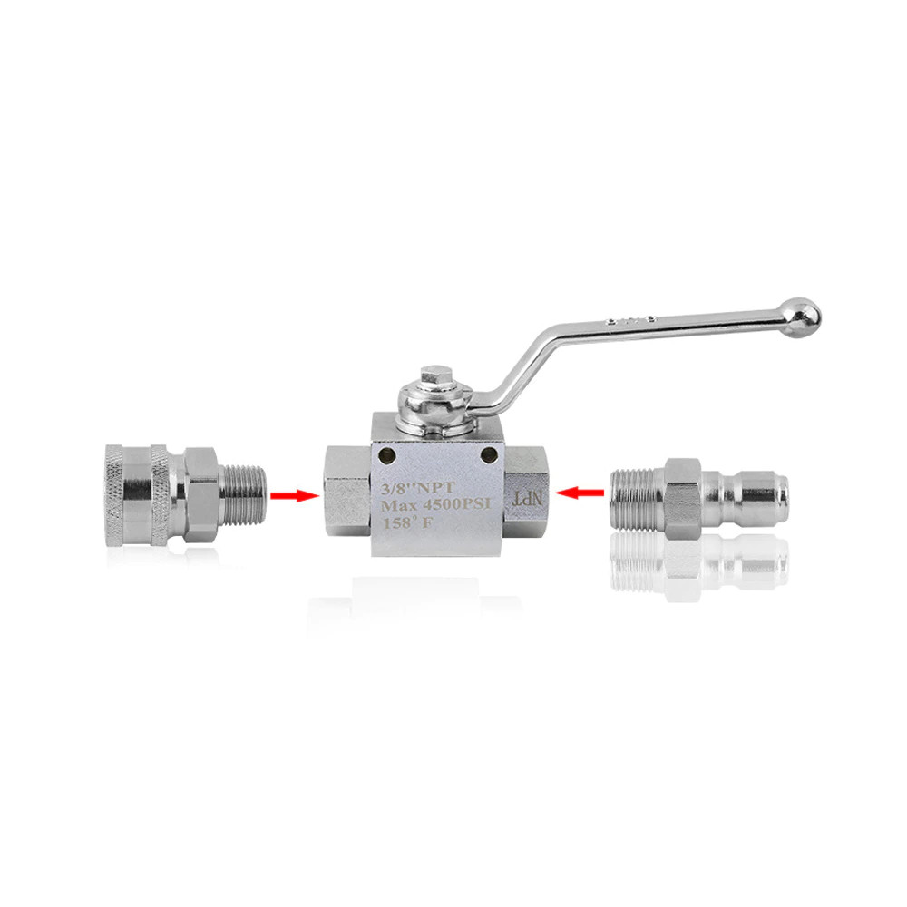 3/8″ Ball Valve Comet General AR Pressure Washer Ball Valve 4500 psi w/ Fittings