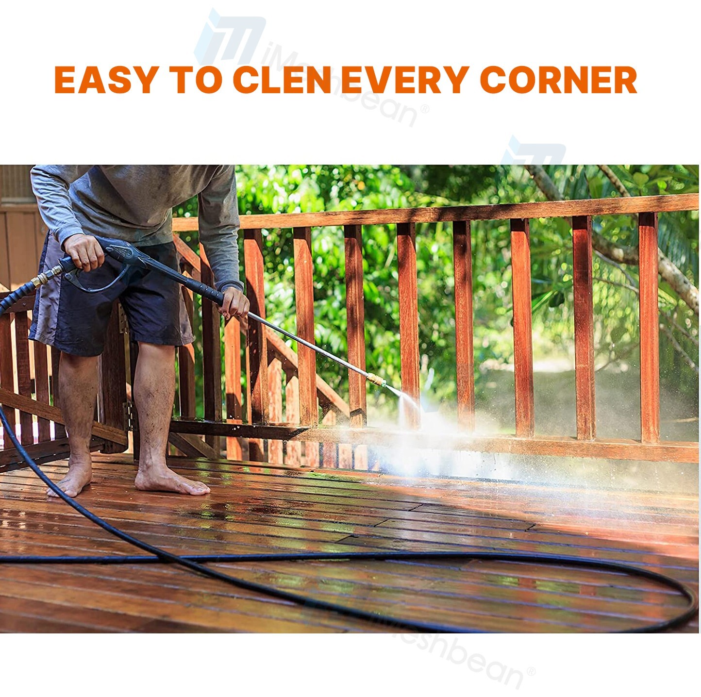 25FT 5800PSI Replacement High Pressure Power Washer Hose M22- 3/8″ Quick Connect