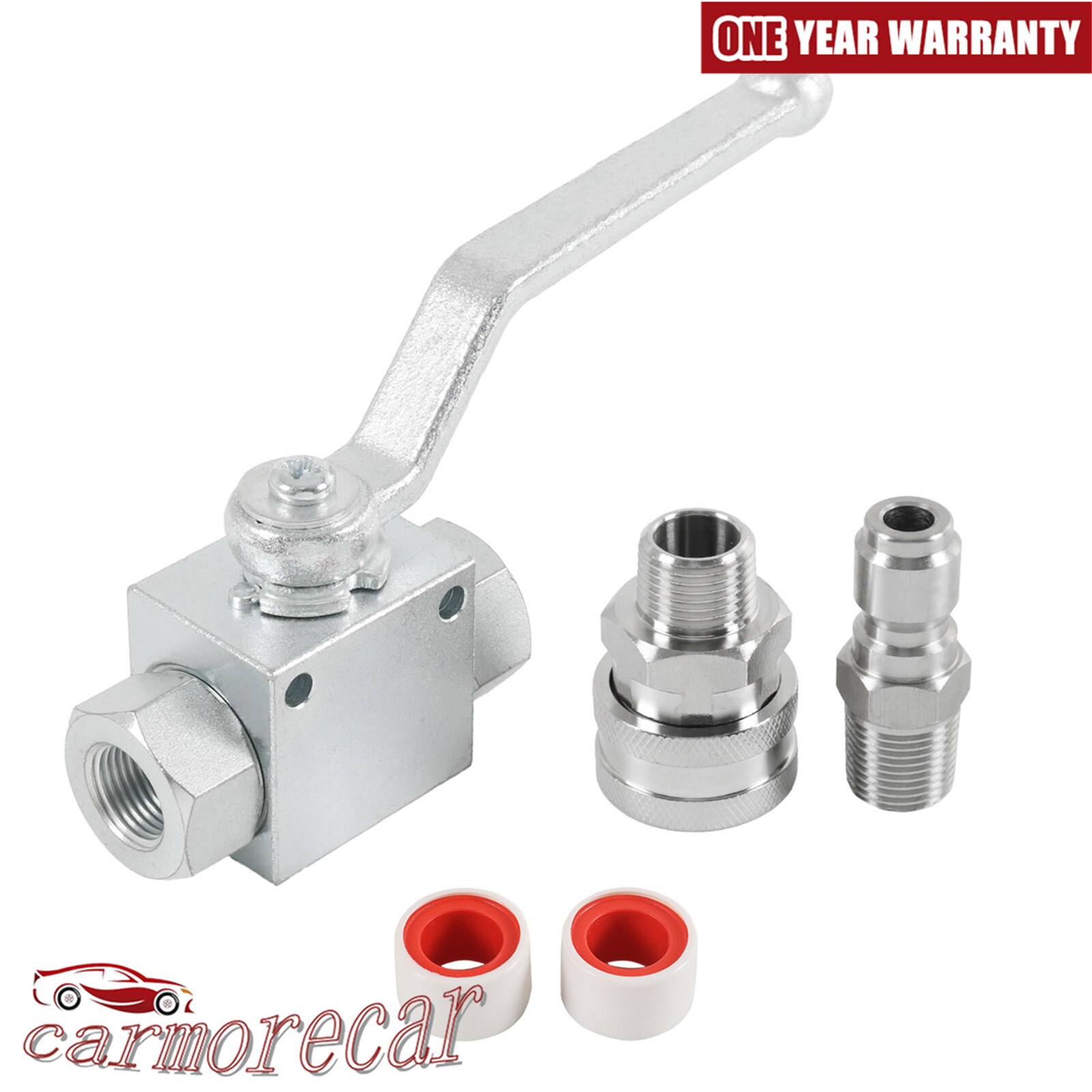 Steel High Pressure Washer Ball Valve Kit, 3/8 Inch Quick Connect 4500 PSI