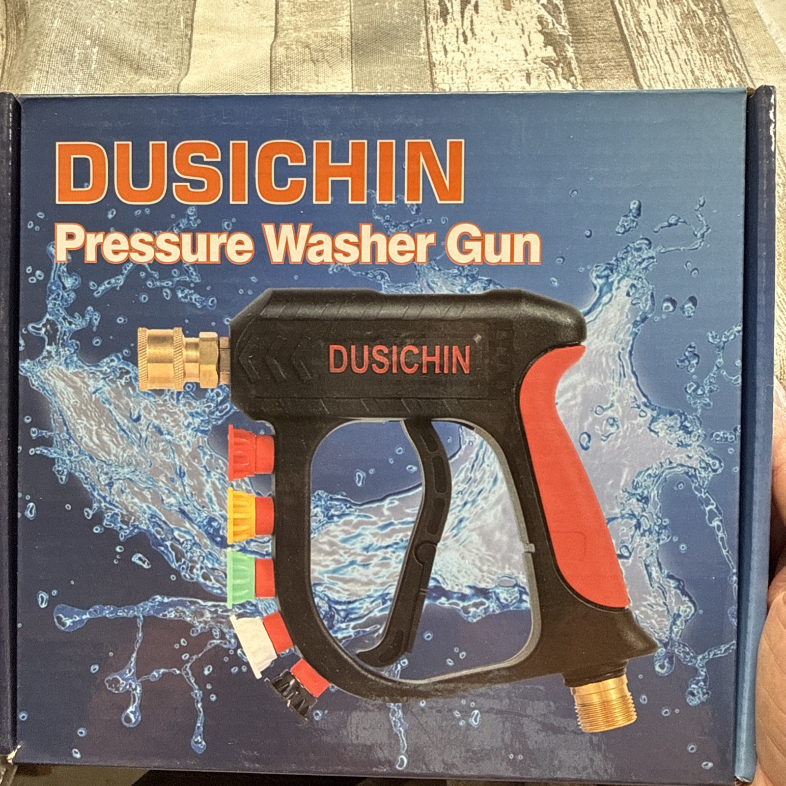 DUSICHIN DUS-2502 Short Wand High Pressure Washer Gun,3000 PSI Max, 5 Nozzles