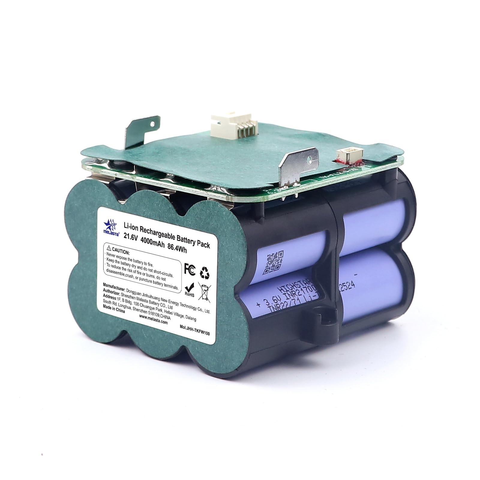 High-Capacity 21.6V 4000mAh Lithium Ion Replacement Battery for Tineco S5 PRO 2,