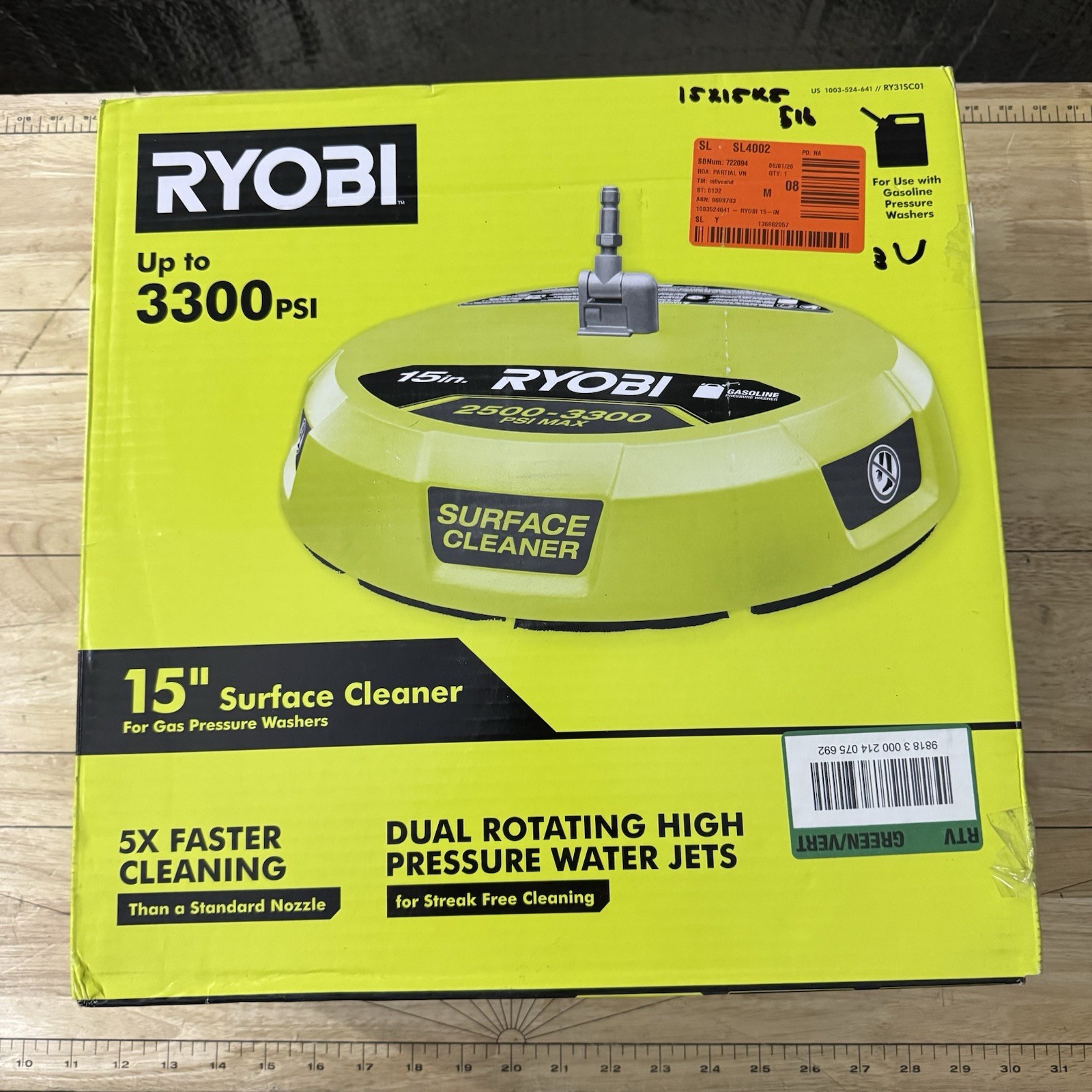 Ryobi RY31SC01 15 inch 3300PSI Surface Cleaner