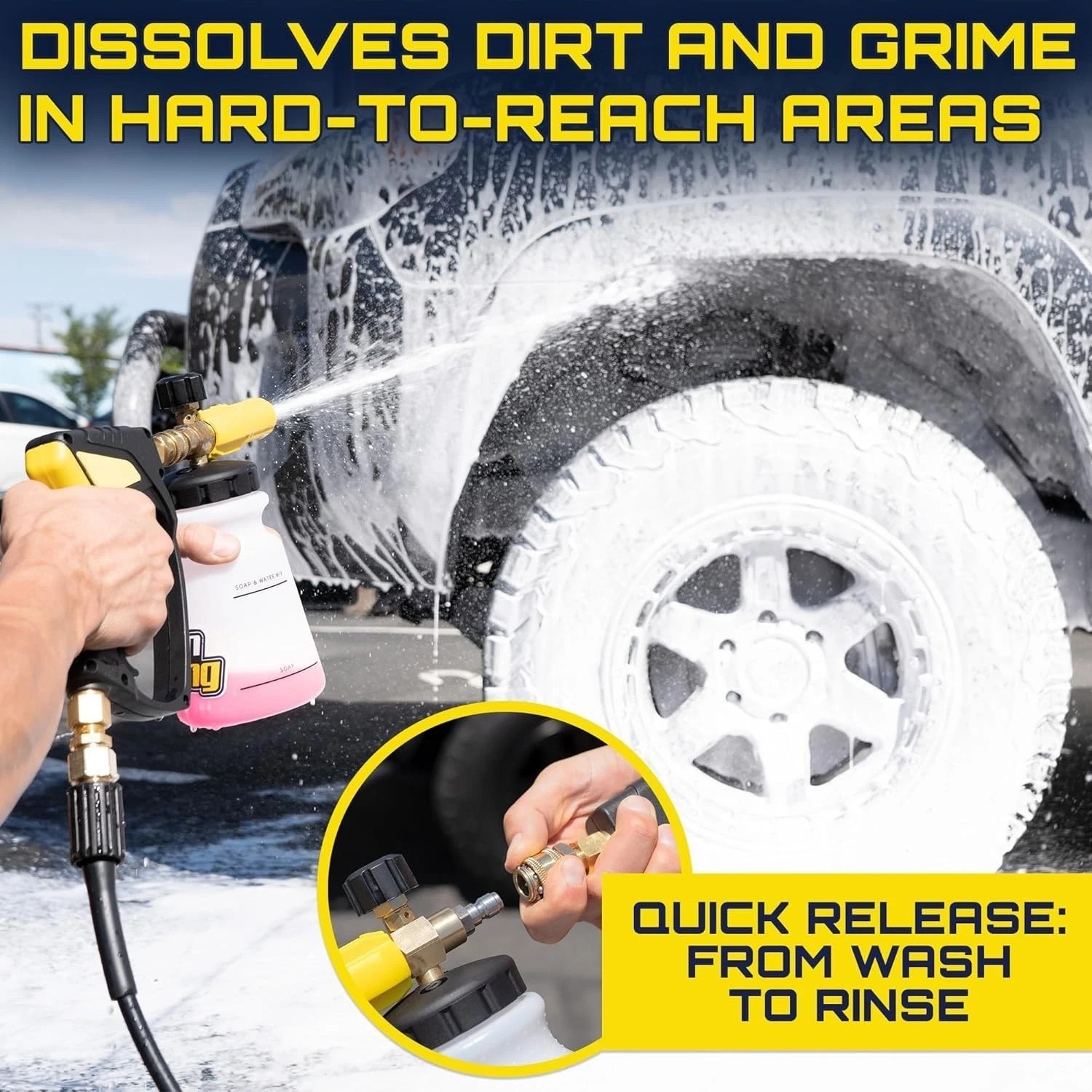 Glass & Plastic Foam Cannon: Stubby Sprayer, Swivel, Ultimate Cleaning Tool