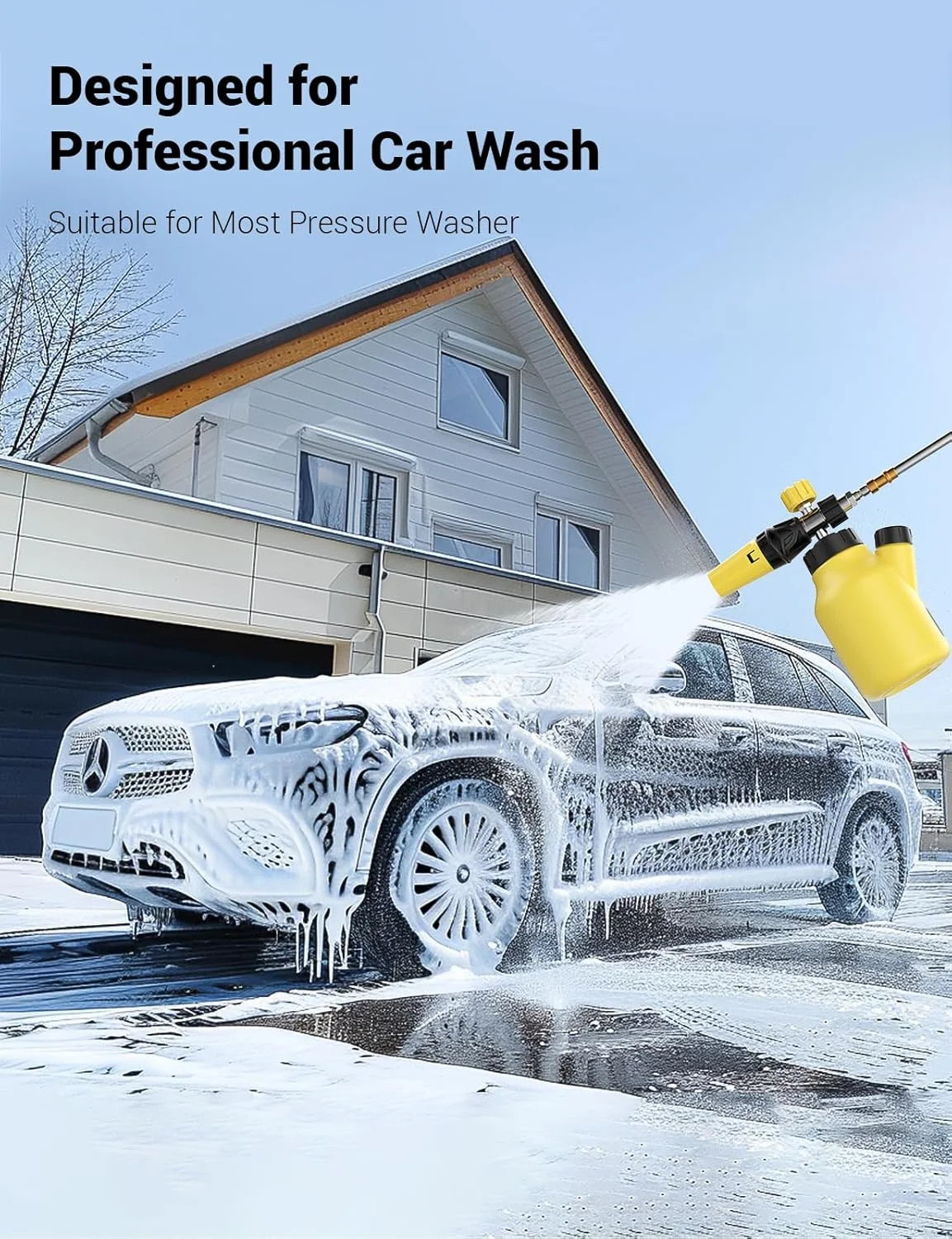 Foam Cannon up to 4000 PSI, Pressure Washer Foam Cannon with 1/4” Quick Connect