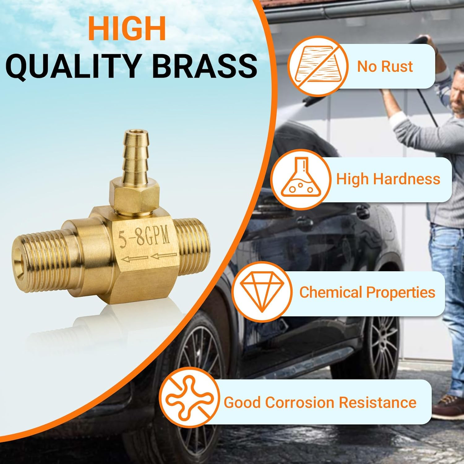 5-8 GPM Pressure Washer Chemical Injector 100776 for General Pump, Power Washer