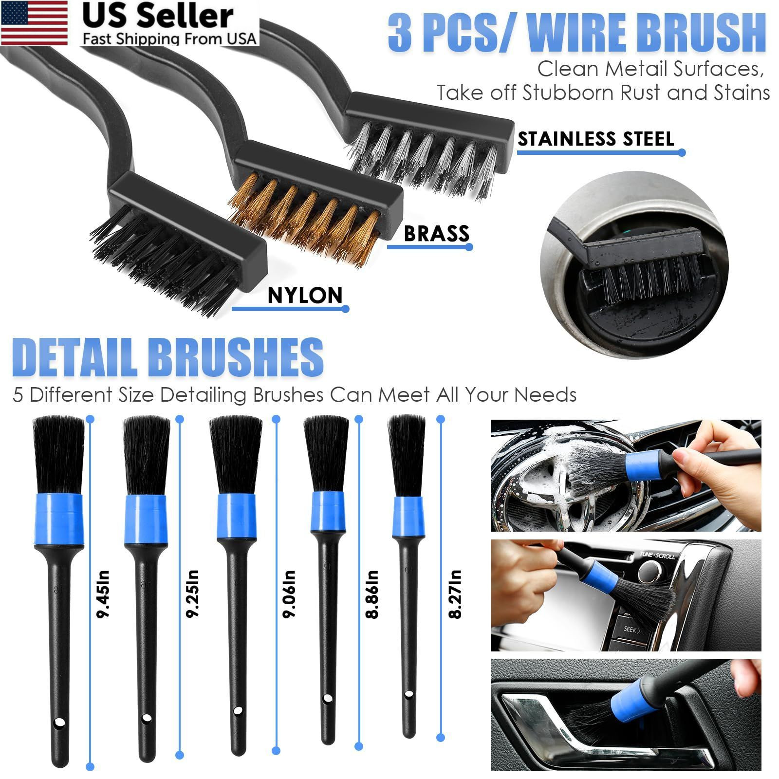 Viewsun Car Cleaning Kit, Interior 19 PCS with Corded vacuum, Blue
