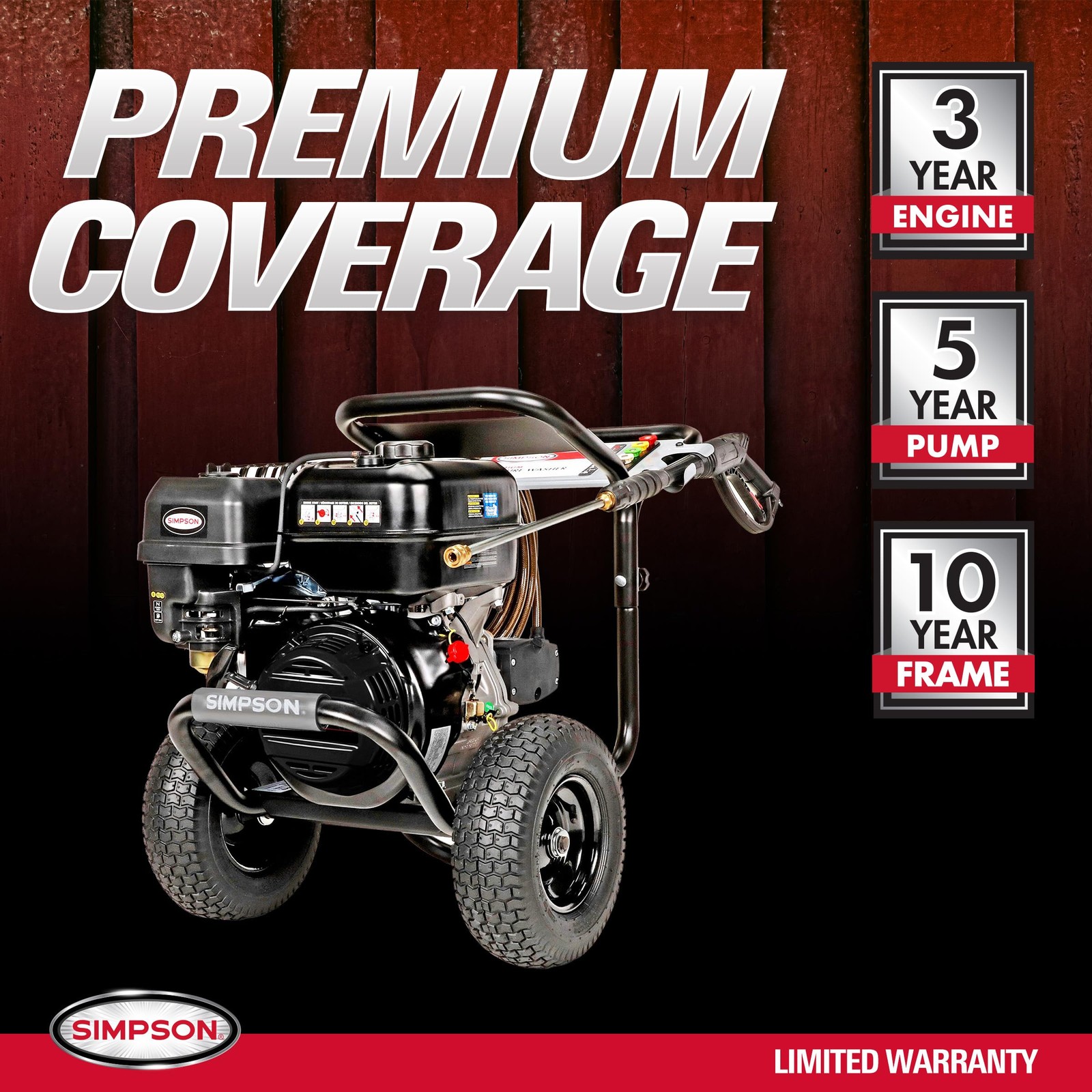 Simpson 4400 PSI Gas Pressure Washer, 4.0 GPM Commercial Power Washer, Cold W…