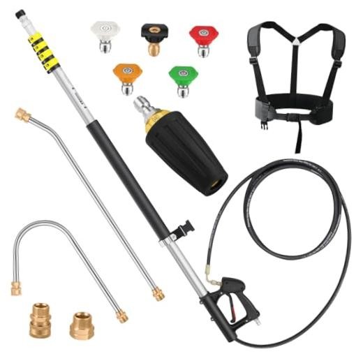 24 FT Telescoping Pressure Washer Wand Extension, Aluminum Power 24FT-LSE