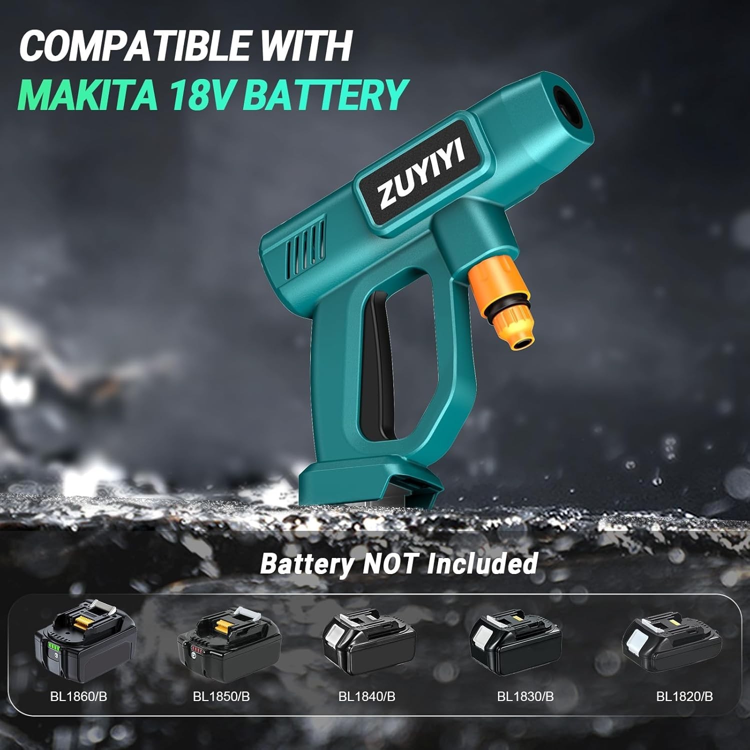 Cordless Pressure Washer for Makita 18V Battery, 970PSI Portable Power Cleaner,
