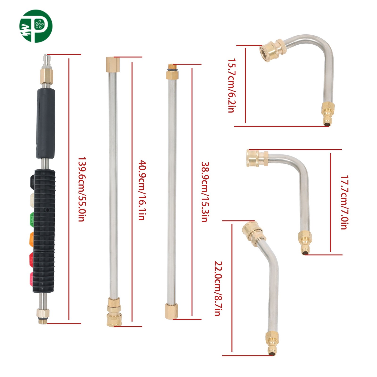 97in Pressure Washer Extension Wand Upgraded Power Washer Lance with Nozzle Tips