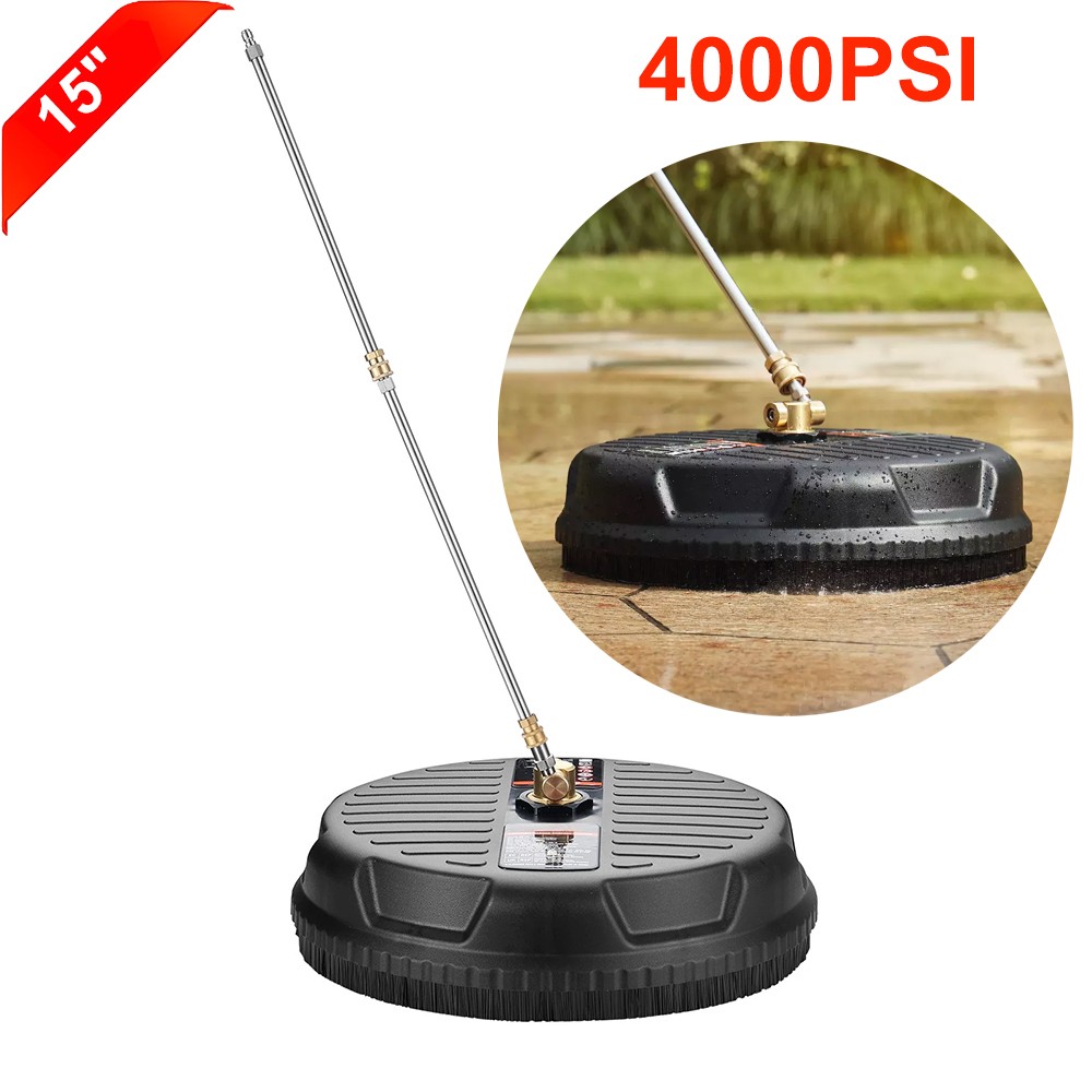 15 Inch Pressure Washer Surface Cleaner 4000PSI Power Washer Attachment for Deck