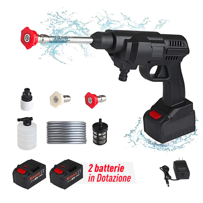 Portable High Pressure Battery Washer + Accessories 48V 2 Batteries