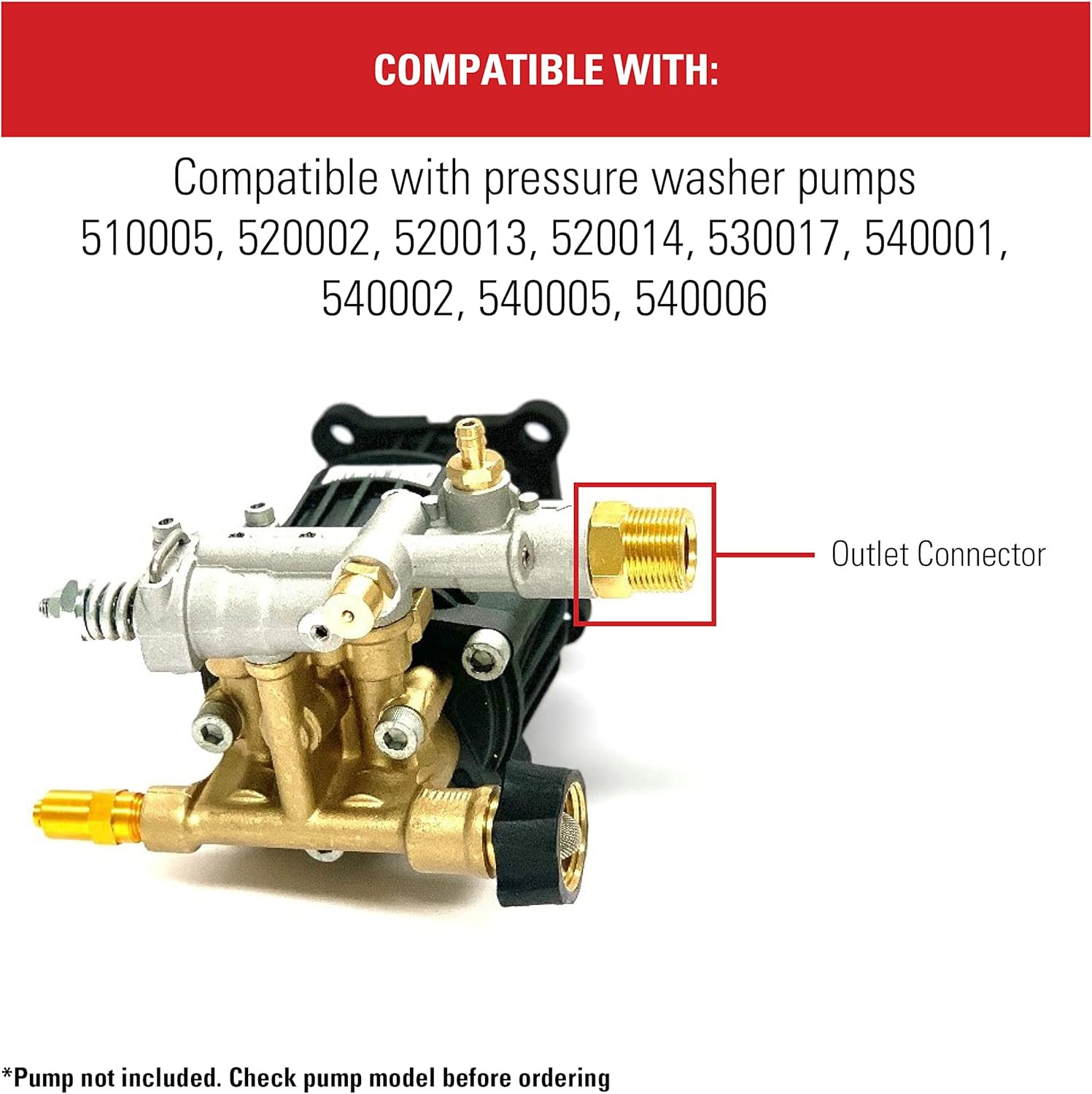 Simpson Cleaning Outlet Connector for Gas Powered Pressure Washer Pumps, Gold