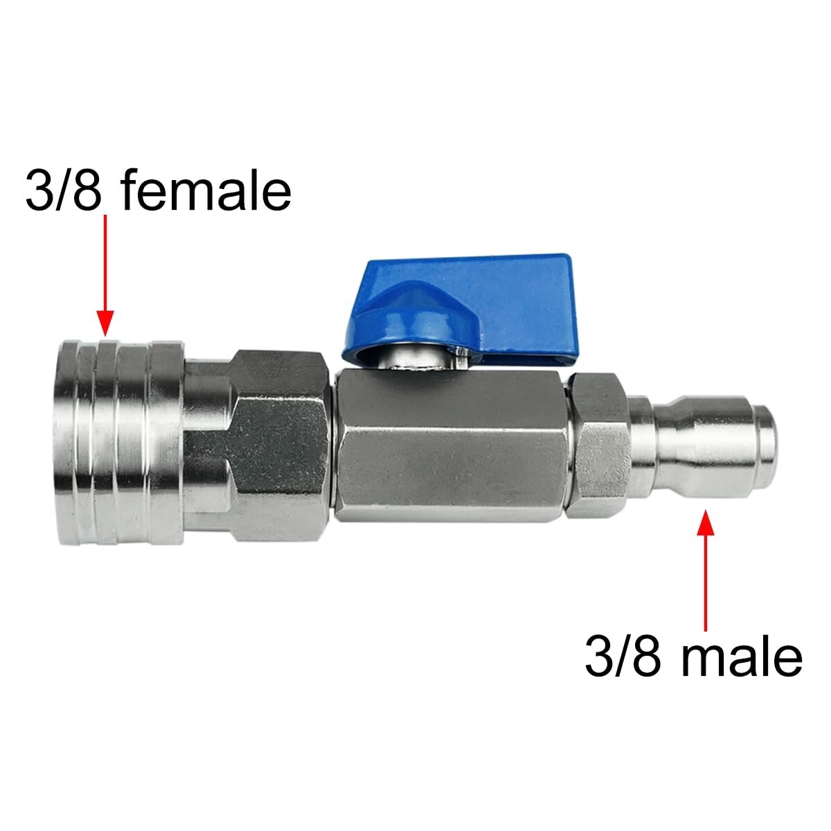 High Pressure Washer Ball Valve Kit 3/8 NPT Quick Connector 4500 PSI for Power W