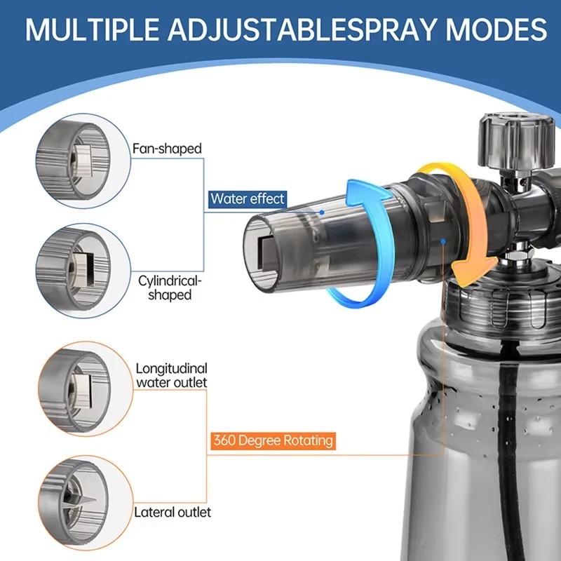 1L Pressure Snow Foam Lance Car Wash Spray Gun Bottle Quick Connect Washer Tool