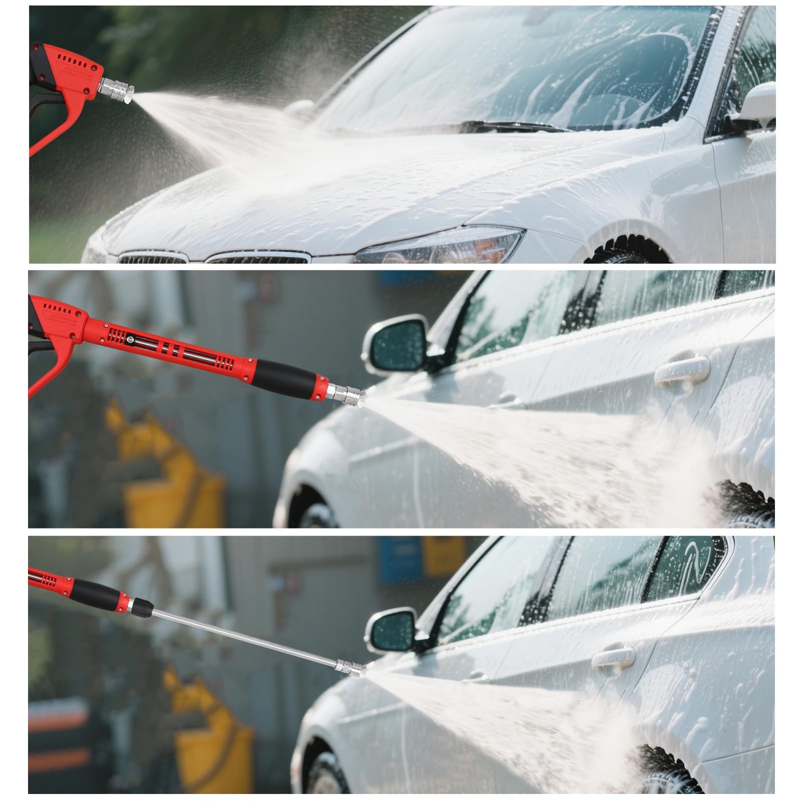 Pressure Washer Gun With Extension Wand M22 Fitting 5 Nozzles 5000 PSI