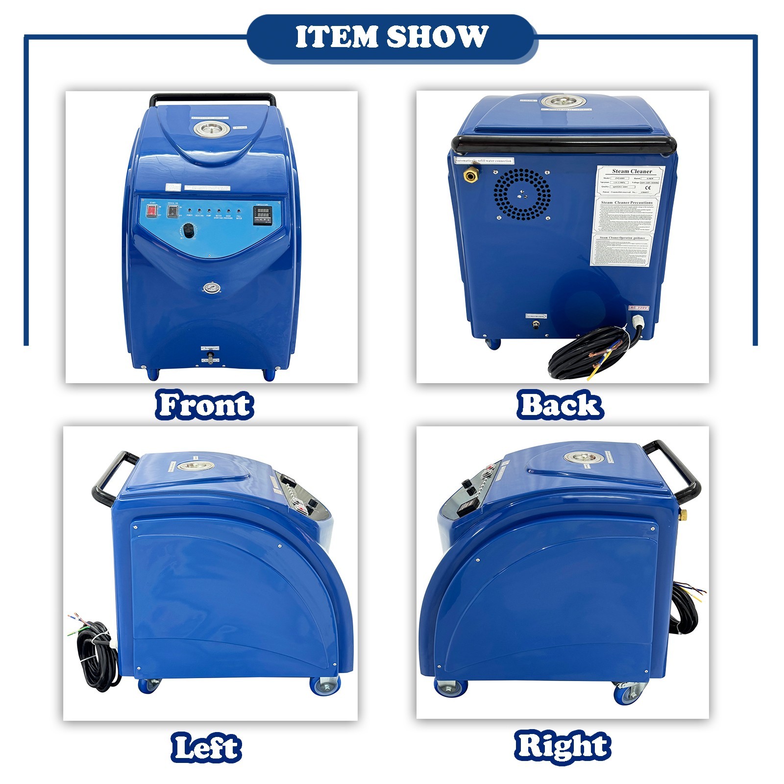 220V 1PH Commercial High-Pressure Steam Car Washer Cleaning Machine 6KW